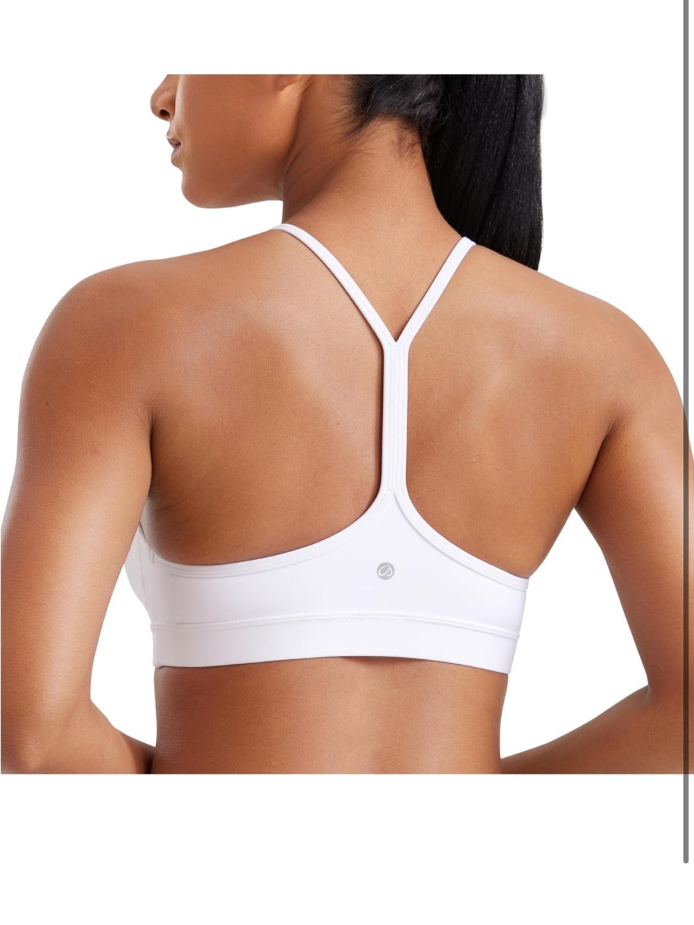 Crz yoga Seamless White T-Back Sports Bra - medium